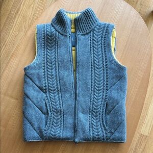 Armani Exchange Reversible Gray/Yellow Cable Knit Vest